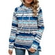 thumbnail image 1 of Sudadera con Capucha para Mujer Patrones Estampados De Rayas De Colores Sudadera De Lana con Cordón Y Capucha De Manga Larga para Uso Diario Rayas Finas Azules S, 1 of 6