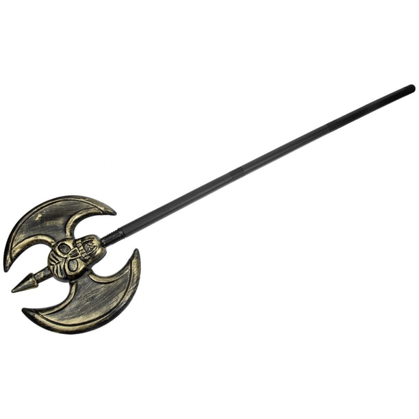 Disfraz Medieval vikingo de Halloween, hacha con diseño de cráneo, hacha simulada, parca, verdugo, disfraz de hoja falsa, hacha de batalla