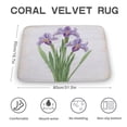 thumbnail image 2 of Purple Iris Printed Coral velvet Bath Rug Funny Bathroom Rug,Comfort Velvet Bath Mat,Washable Bath Mat Shower Floor Carpet Rugs Room Décor Accessories 20"x32", 2 of 8