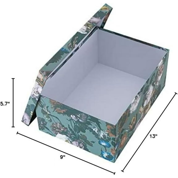 Elegant Floral Decorative Storage Boxes with Lids - Set of 3 for Organization and Events