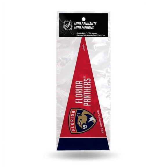 Panthers 8-Piece 4-Inch by 9-Inch Classic Mini Pennant Décor Set