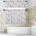 thumbnail image 3 of Haperlare Floral Cafe Curtains 36 inches Length Light Filtering Short Tier Curtains for Kitchen Bathroom Window Curtains, Yellow Gray, 2 Panels, 3 of 9