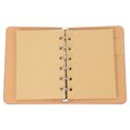 thumbnail image 4 of Uxcell 6 Ring Binder Cover, 1 Pack A7 kraft Leather Notebook Binder Mini Refillable Loose Leaf Personal Planner with 50 Sheets Paper, Orange, 4 of 7