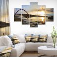 thumbnail image 1 of Bridge Sunset Panorama - Seashore Wall Art on Canvas, 1 of 3