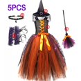 thumbnail image 3 of Disfraz de bruja de Halloween para niñas, disfraz de bruja malvada, disfraz de Purim, fiesta de carnaval, Navidad, vestido de tutú para niñas pequeñas, vestido de fiesta, 3 of 4
