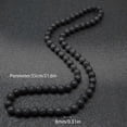 thumbnail image 4 of 8MM Natural Tiger Eye Lava Stone Beaded Choker Necklace Genuine Gemstone Anxiety Stretch Necklace For Men, 4 of 5