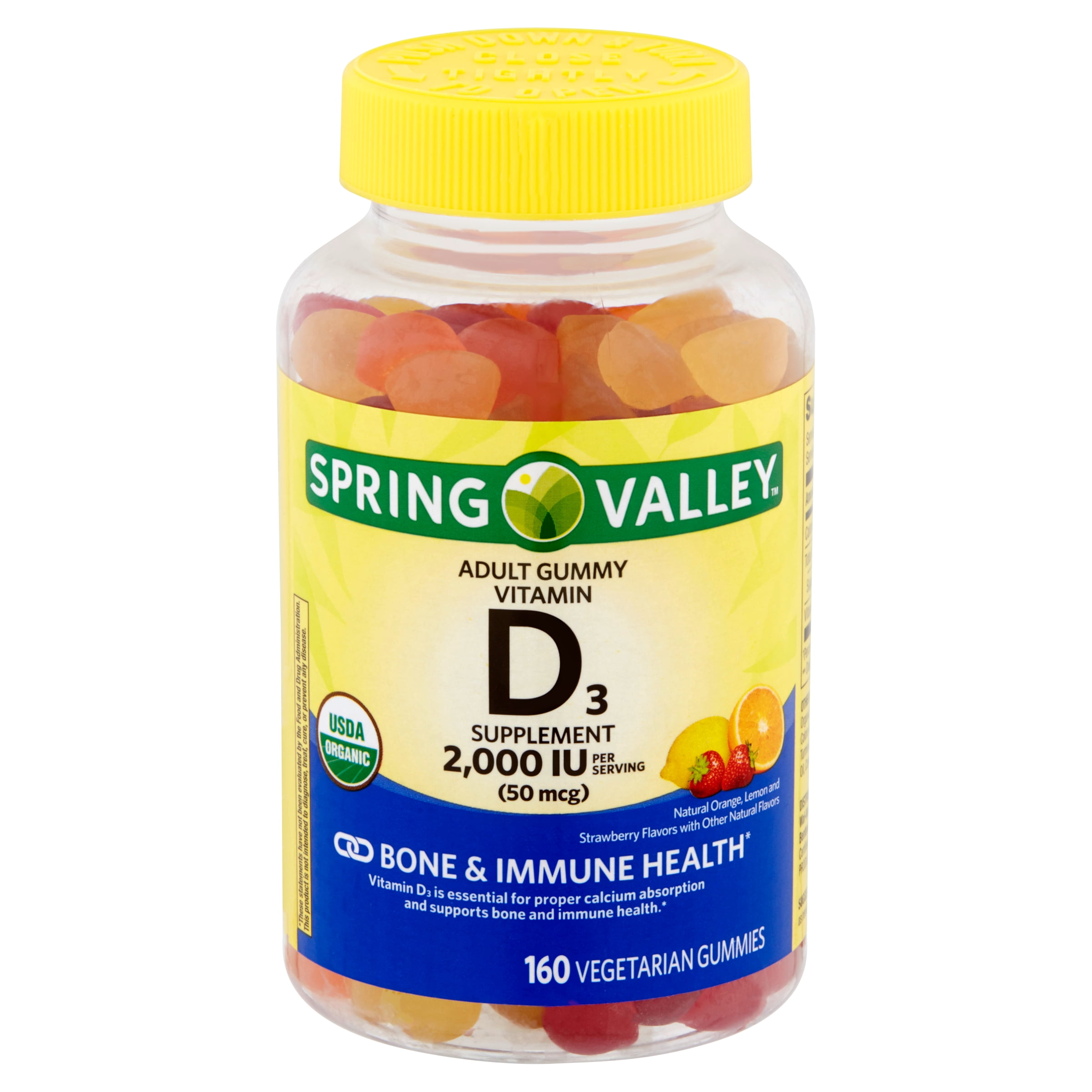 Spring Valley Vegetarian Vitamin D3 Gummies, 2000 IU, 50 mcg, 160 Ct