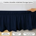 thumbnail image 3 of CCNY Wrap Around Style Bed Skirt Full XL Navy Blue 11" Drop Length Microfiber Bed skirt, 3 of 6