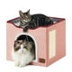 thumbnail image 1 of Cama para gatos Bedsure Cat Cave para gatos de interior con almohadilla para rascar, rosa, 1 of 6