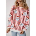 thumbnail image 4 of Women's Orange Stripe Sequin Santa Claus Pattern Christmas Pullover Sweatshirt - [ZhiHiMeRi] | (US 12-14)L, 4 of 7