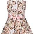 thumbnail image 4 of Sunny Fashion Girls Dress Multicolored Floral Pink Bow Tie Kids Clothes Sleeveless 9-10 Years, 4 of 5