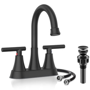 Kingtack 4-Inch Matte Black Bathroom Sink Faucet