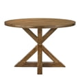 thumbnail image 2 of Farmhouse 48" Dia Round Dining Table with Pedestal Base, Kitchen Dining Room Table for 4, Standard Height, 150lbs Weight Capacity, 2 of 5