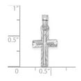 thumbnail image 2 of 14k White Gold Sparkle-Cut Religious Faith Cross With Cut-out Cross Center 21.85mm long Pendant Necklace for Women, 2 of 2