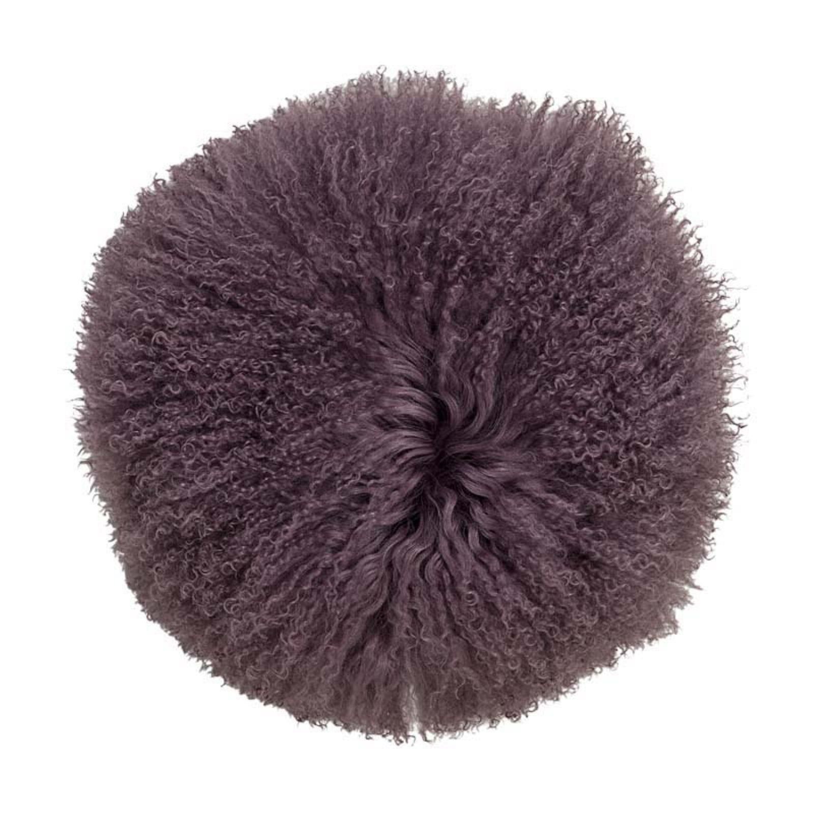 Bloomingville Round Lamb Fur Decorative Throw Pillow