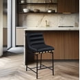 thumbnail image 2 of Meridian Furniture Burke Black Vegan Leather Counter Stool, 2 of 6