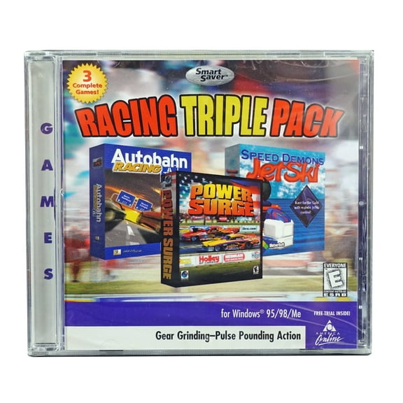 Racing Triple Pack - 3 Classic PC Race Games - Power Surge   Autobahn Racing   Speed Demons Jet Ski