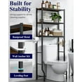 thumbnail image 5 of Over-The-Toilet Storage Rack - Freestanding Over The Toilet Storage Cabinet with Paper Holder & Hooks, Bathroom Organizers and Storage, White, 3 Tiers (61" H), 5 of 10