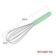 Stainless Steel Balloon Whisk, Whisk for Cooking Handheld Egg Beater with Rust-Proof Sturdy Wires & Non-Slip Silicone Handle for Beating, Stirring, Blending(cyan handle)