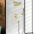 thumbnail image 5 of Brushed Gold Shower Faucet with Valve 8" Round Rain Shower Head Combo Set System, 5 of 15
