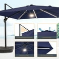 thumbnail image 3 of FLAME&SHADE 10*10FT Square Cantilever LED Umbrella For Your Outdoor Space – Solution-Dyed Fabric, Aluminum Frame, and Innovative 360° Rotation System,Navy Blue, 3 of 6