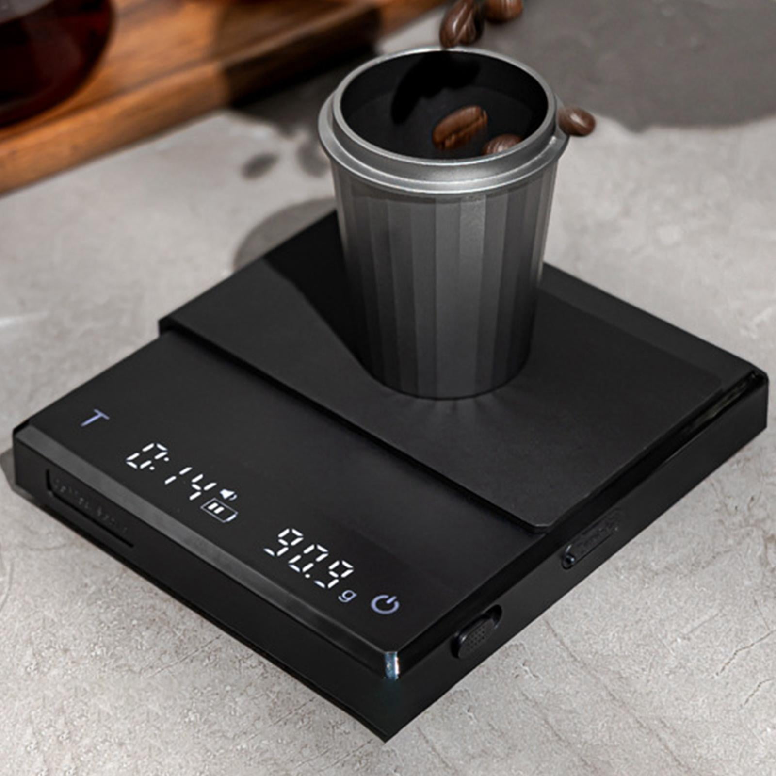 Fiocias Coffee Scale with Timer Touch Use Led Display USB Rechargeable Kitchen Scale for Black