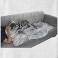 thumbnail image 6 of Animal Soft Flannel Fleece Throw Blanket, Portrait of a White Tiger Wild Nature Predator Watercolor Splashes, Cozy Plush for Indoor and Outdoor Use, 60" x 80", Black Grey White, by Ambesonne, 6 of 6
