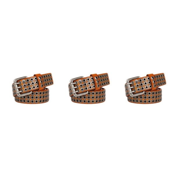 Cinturón ajustable hueco Sonducket con tachuelas elegantes de 3 filas 105 cm-125 cm
