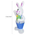 thumbnail image 2 of Conejito De Pascua Inflable De 1,9 M, Figura De Luz Nocturna Led, Hinchables Para Césped Y Patio, Decoración De Adorno Para Fiesta De Jardín Al Aire Libre Kearding HA040691-01, 2 of 6