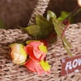 thumbnail image 4 of Guirnalda de hojas de vid de flor de rosa de seda artificial larga planta realista decoración del hogar para banquete de boda, rojo AweSitey JJ18800-05, 4 of 6