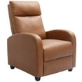 thumbnail image 2 of Lacoo Single Recliner Thick Padded Push Back Recliner with Faux Leather, Khaki, 2 of 6