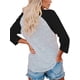 thumbnail image 1 of Jumpingount Camiseta de mezcla de algodón con cuello , camisetas informales de manga 3/4, camiseta interior holgada informal de manga 3/4, ropa Prendas para la parte del cuerpo Mangas 3/4 negras SG, 1 of 5