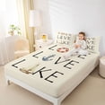 thumbnail image 4 of Feelyou Retro Lake House Queen Sheet Sets, Nautical Anchor Ship Bed Set, 4 Pieces, 4 of 7