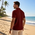 thumbnail image 3 of ZUKMRJPC Mens Short Sleeve Linen Shirts Solid Color Casual Summer T-Shirts Loose Fit Comfy Lightweight Vacation Beach Pullover Shirts, 3 of 7
