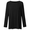 thumbnail image 5 of Idoravan Womens T Shirts Long Sleeve Crew Neck Basic Tee Women Casual T-Shirt Loose Long Sleeve Tops Solid Blouse Black XL, 5 of 5
