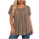 thumbnail image 2 of Neewe Womens Plus Size Pleated Tops Short Sleeve Summer Tunic Casual Loose Fit Crewneck Shirts Blouse 2026, 2 of 6