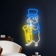 thumbnail image 2 of Handmadetneonsign Hamster Playing Saxophone Neon Light, Hamster Led Light, Saxophone Led Sign, 2 of 5