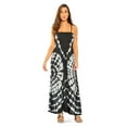 thumbnail image 3 of Riviera Sun Strapless Tube Maxi Dress Summer Dresses (Black / White, 1X), 3 of 3