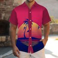thumbnail image 2 of Camisas Cuello De Hombre Casual Breasted Short Single Printed Hombres Camisas de verano Manga Turndown Hombres Camisas (Wine, L), 2 of 5