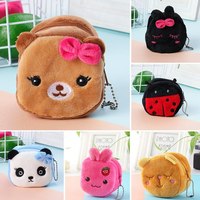 Lubelski Cute Plush Panda Animal Small Coin Purse Zipper Money Wallet Kids Birthday Gift