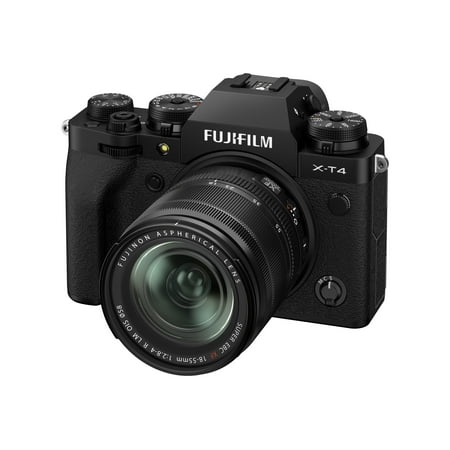 Fujifilm X Series X-T4 - Digital camera - mirrorless - 26.1 MP - APS-C - 4K / 60 fps - 3x optical zoom XF 18-55mm R LM OIS lens - Wi-Fi, Bluetooth - black