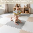 thumbnail image 2 of FlooringInc's Rainbow & Natural Harmony Playmat - Kid Safe Foam Floor Tiles with Removable Edges - 2'x2', 1/2" Thick (Earthy, 6 Tile Pack), 2 of 9