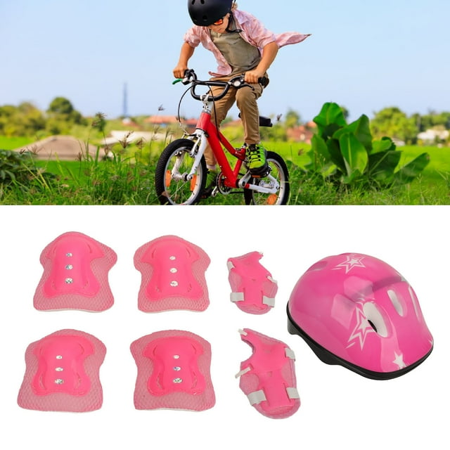 Kids Protective Gear Set With Helmet, Riding Protective Gear For Age 5 To 14, Skateboarding Helmets With Adjustable Knee Pads Elbow Pads Wrist Guards