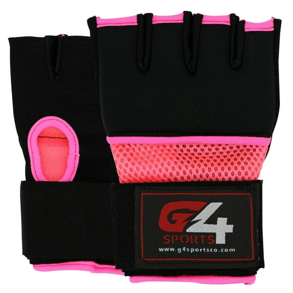 G4 Vision MMA Hand Wraps Quick Wrap Inner Gloves Gel Kick Boxing Muay EVA Knuckle Fight Training Gym (Small, Pink)…