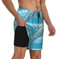 thumbnail image 2 of Kdxio Dolphin Print Men'S Swim Trunks With Compression Liner 7 Inch Inseam Quick Dry Swim Shorts, 2 of 7