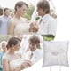 thumbnail image 4 of Almohada para anillo de boda, soporte de almohada con lazo blanco, soporte de almohada con diamantes de imitación, corazón hueco, almohada decorativa para anillo, portador de anillo romántic, 4 of 5