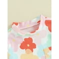 thumbnail image 6 of Musuos Baby Girls Shorts Set, 6 12 18 24M Flower Print Short Sleeve T-shirt with Elastic Waist Shorts Summer 2-piece Outfit, 6 of 10