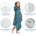 thumbnail image 7 of Blue Cartoon Dinosaurs Landscape Pattern Hooded Bath Towel，60"x35" for Ages 3 To 12 Kids, Quick Dry Lightweight Soft Microfiber Hood Beach Towel Cover Up for Kids, 7 of 7