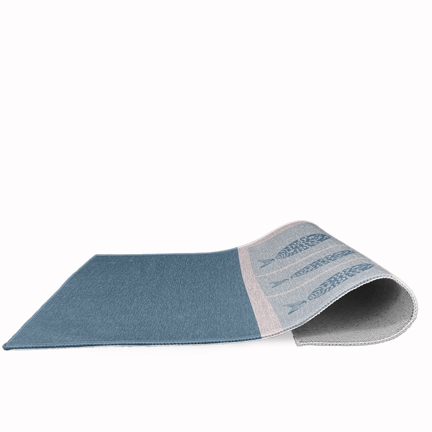 Simply Daisy 3' x 5' Fish Chips Nautical Chenille Rug, Dusty Smoke