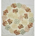 thumbnail image 2 of Doily Boutique Round Doily with Fall Maple Leaves on Ivory Fabric Size 23 inches, 2 of 3